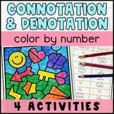 Connotation and Denotation Worksheets Color by Number Colo