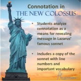 Connotation in "The New Colossus" for Secondary ELA