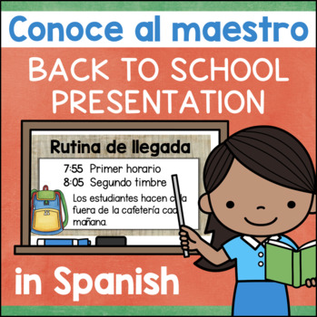 Preview of Conoce al maestro SPANISH Meet the Teacher Presentation Back to School