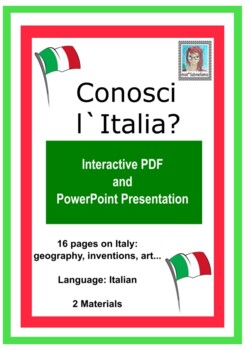 Preview of Conosci l` Italia? PDF interattivo e PowerPoint Presentazione ItalianLearning