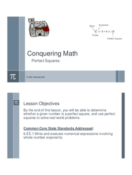 Preview of Perfect Squares - Distance Learning