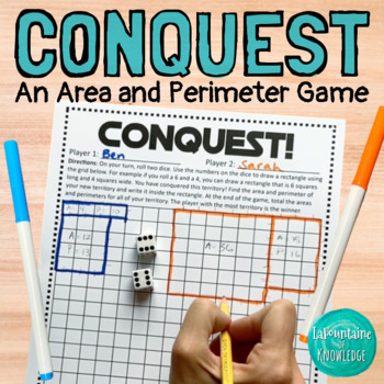 Preview of Conquest Area and Perimeter With Tiling Practice Math Game