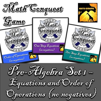Preview of Conquest Game: Pre-Algebra Set 1 (Bundled) - Equations & Order of Operations