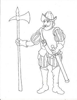 coloring pages of a conquistador