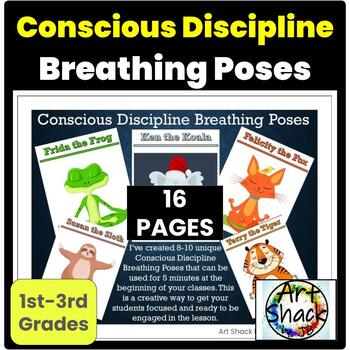 Preview of Conscious Discipline “Breathing Poses”: SEL- Google Slides & PDF File included.