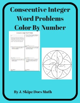 Preview of Consecutive Integer Word Problems Color By Number