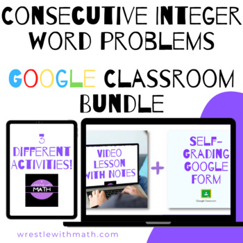 Preview of Consecutive Integer Word Problems Google Form Bundle – Google Classroom