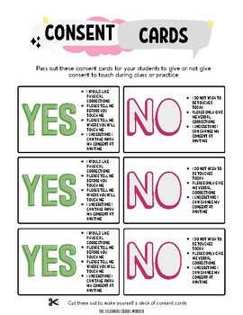 Preview of Consent Cards -- Dance, Theater, Sports, Athletics, Cheerleading