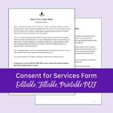 Consent for Services Form for Speech Therapy | Editable, F