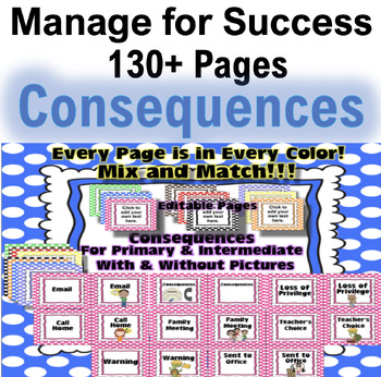Preview of Consequences and Editable Posters for Classroom Management Success