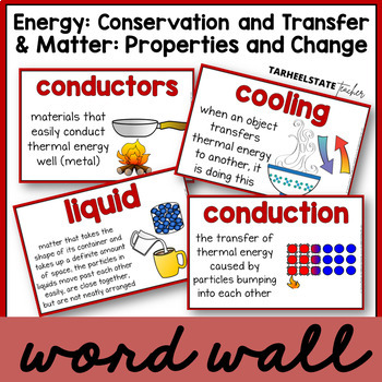 Preview of Conservation of Energy, Forms of Energy, States of Matter Science Word Wall