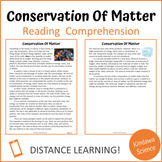 Conservation Of Matter Comprehension Passage and Questions