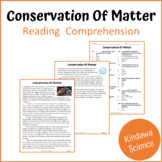 Conservation Of Matter Reading Comprehension Passage and Q