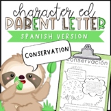 Conservation Parent Letter | SPANISH | Character Education | SEL