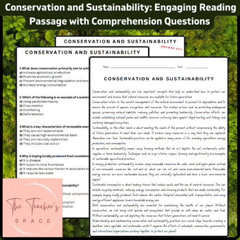 Preview of Conservation and Sustainability: Engaging Reading Passage with Comprehension Q..