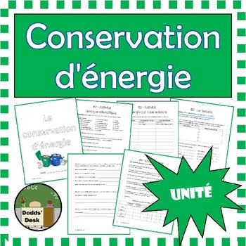 Preview of Conservation d'énergie unité (Conservation of Energy Unit) French