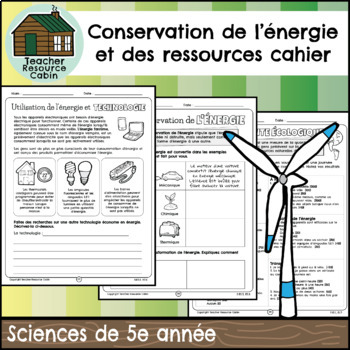 Preview of Conservation de l’énergie et des ressources (Grade 5 Ontario FRENCH Science)