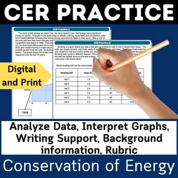 Preview of Claim Evidence Reasoning Activity Analyzing Graphs Conservation of Energy CER