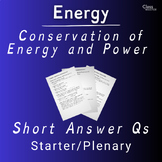 Conservation of Energy: SAQs | High School