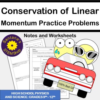 Preview of Conservation of Linear Momentum Practice Problem Worksheets for Physics