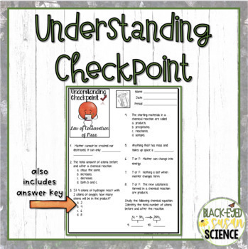Law Of Conservation Of Mass Squiggle Sheets Understanding Checkpoint