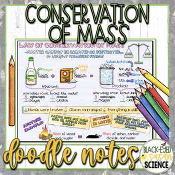 Preview of Law of Conservation of Mass Doodle Notes & Quiz
