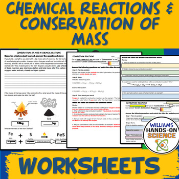 Preview of Conservation of Mass Chemical Reactions NGSS MS-PS1-5 Digital 