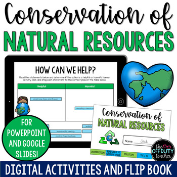 Preview of Conservation of Natural Resources Digital Activities and Flip Book Bundle