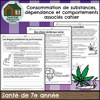 Preview of Consommation de substances et dépendance (Grade 7 FRENCH Ontario Health 2019)