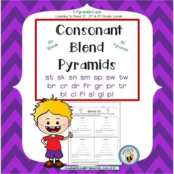 Word Pyramids Consonant Blends by Blooming Bee Lessons | TpT