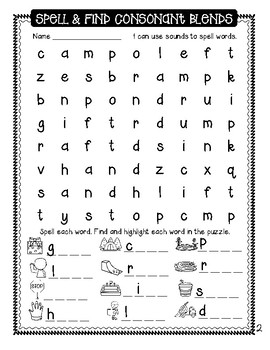 Consonant Blend Word Puzzles - Beginning and Ending Blends by Sherri ...