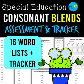 Preview of Consonant Blends Assessment and Tracker for Reading AND Spelling IEP Goals