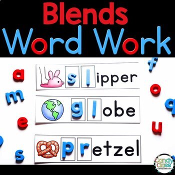 Preview of Consonant Blends Centers: Word Work Cards for Kinder & 1st Grade Activities