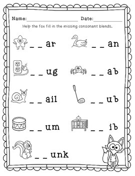 Consonant Blends - Freebie by Susan Grebe | TPT