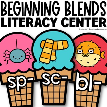 Preview of Blends Game Kindergarten Literacy Center Beginning Consonant Blends Activity