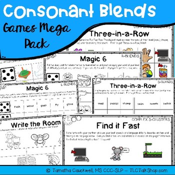 Preview of Consonant Blends Games Mega Pack