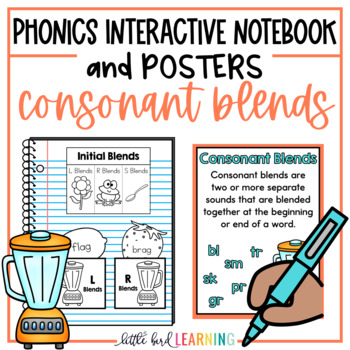 Preview of Consonant Blends Interactive Notebook Activities and Posters