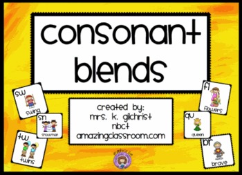 Preview of Consonant Blends Interactive Promethean Flipchart Lesson