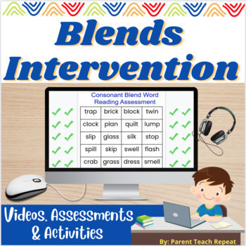 Preview of Consonant Blends NO PREP Phonics Reading Intervention Digital | Assessment RTI