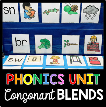 Preview of Consonant Blends Phonics Unit - Kindergarten and First Grade - Literacy Centers