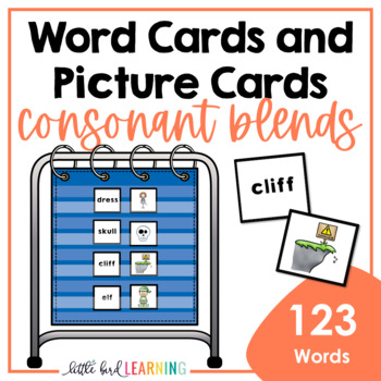 Preview of Consonant Blends Decodable Word Cards and Picture Cards Set