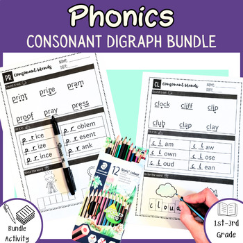 Preview of Beginning Consonant Blends Worksheets Reading Activity- R and L blends BUNDLE