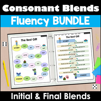Preview of Consonant Blends Reading Fluency BUNDLE Decodable Words Phrases Sentences Texts
