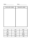 Consonant Blends - Word Sorts