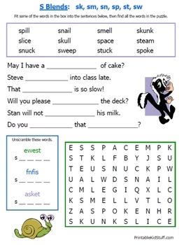 consonant blends worksheets by fran lafferty teachers
