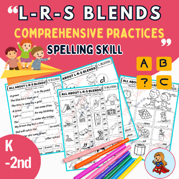 Preview of Consonant Blends Worksheets - L, R, and S Blends Practices