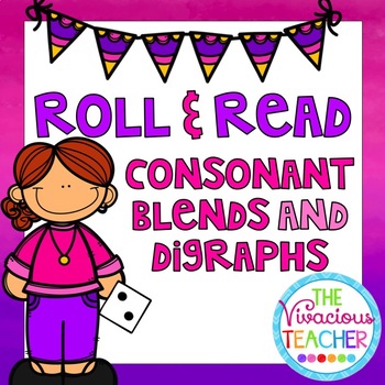 Preview of Consonant Blends and Digraphs Roll and Read Center Activity