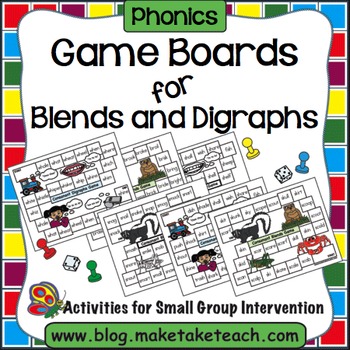 Preview of Consonant Blends and Digraphs Game Boards