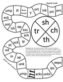 Consonant Blends and Digraphs racetrack game