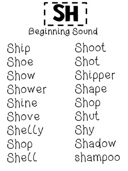 Initial and Final SH words